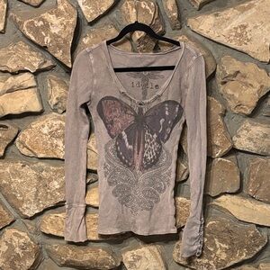 Gray Butterfly damsel style thermal top
